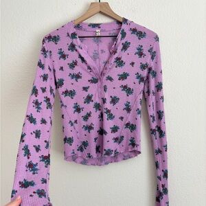 Free People Waffle Thermal Henley